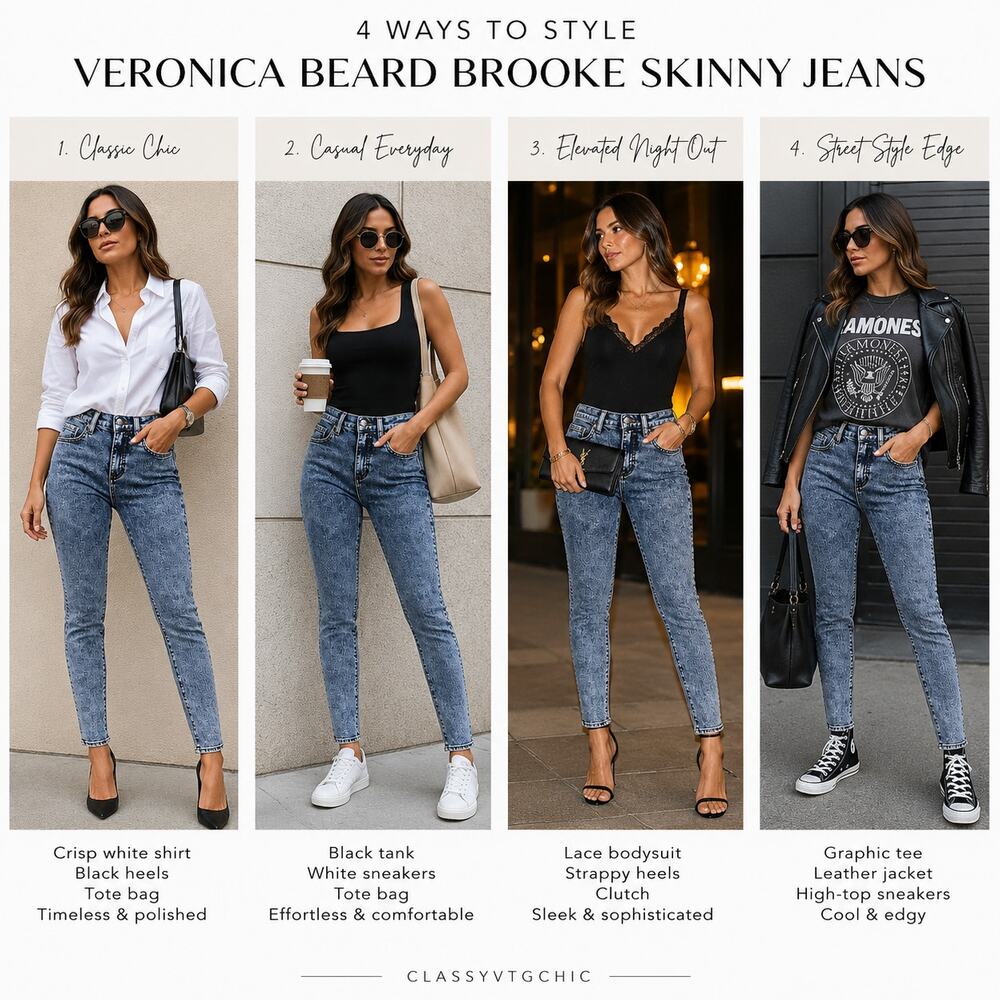 Veronica Beard Brooke Mid Rise Skinny Jeans Women's 26 Indigo Acid Wash - Picture 12 of 12